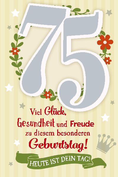 Depesche Geburtstagskarte 75.Geburtstag mit Musik  Geschenkewunderland