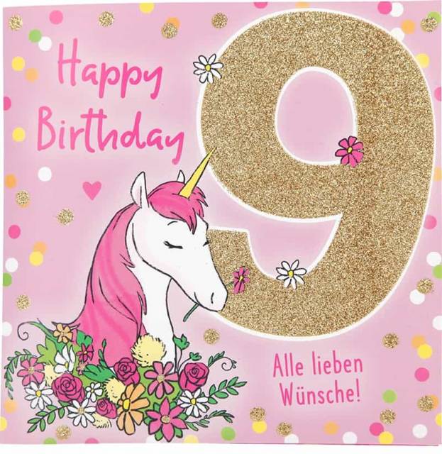 Geburtstagskarte 9.Geburtstag mit Musik 